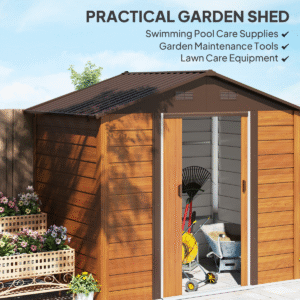 Outsunny 7.7×6.4ft Garden Shed w/ Sliding Door - Image 7 of 7