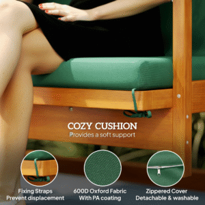 Outsunny 3 Seater Wooden Swing Chair - Image 6 of 7