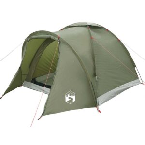 vidaXL 2-Person Fishing Tent Olive Green - Image 4 of 5