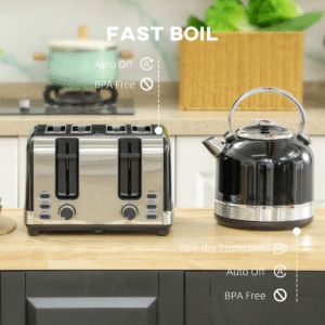 Homcom 1.7L Kettle & 4 Slice Toaster Set - Image 7 of 8