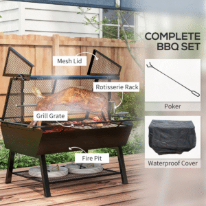 Outsunny 3-in-1 BBQ Rotisserie Grill - Image 7 of 8