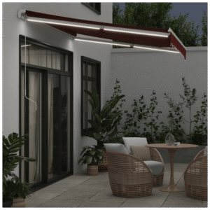 vidaXL Manual Retractable Awning w/ LED - Image 3 of 5