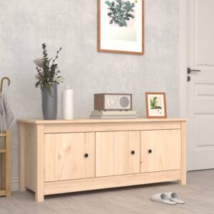 vidaXL Shoe Cabinet Solid Pine Wood, Natural - Image 1 of 1