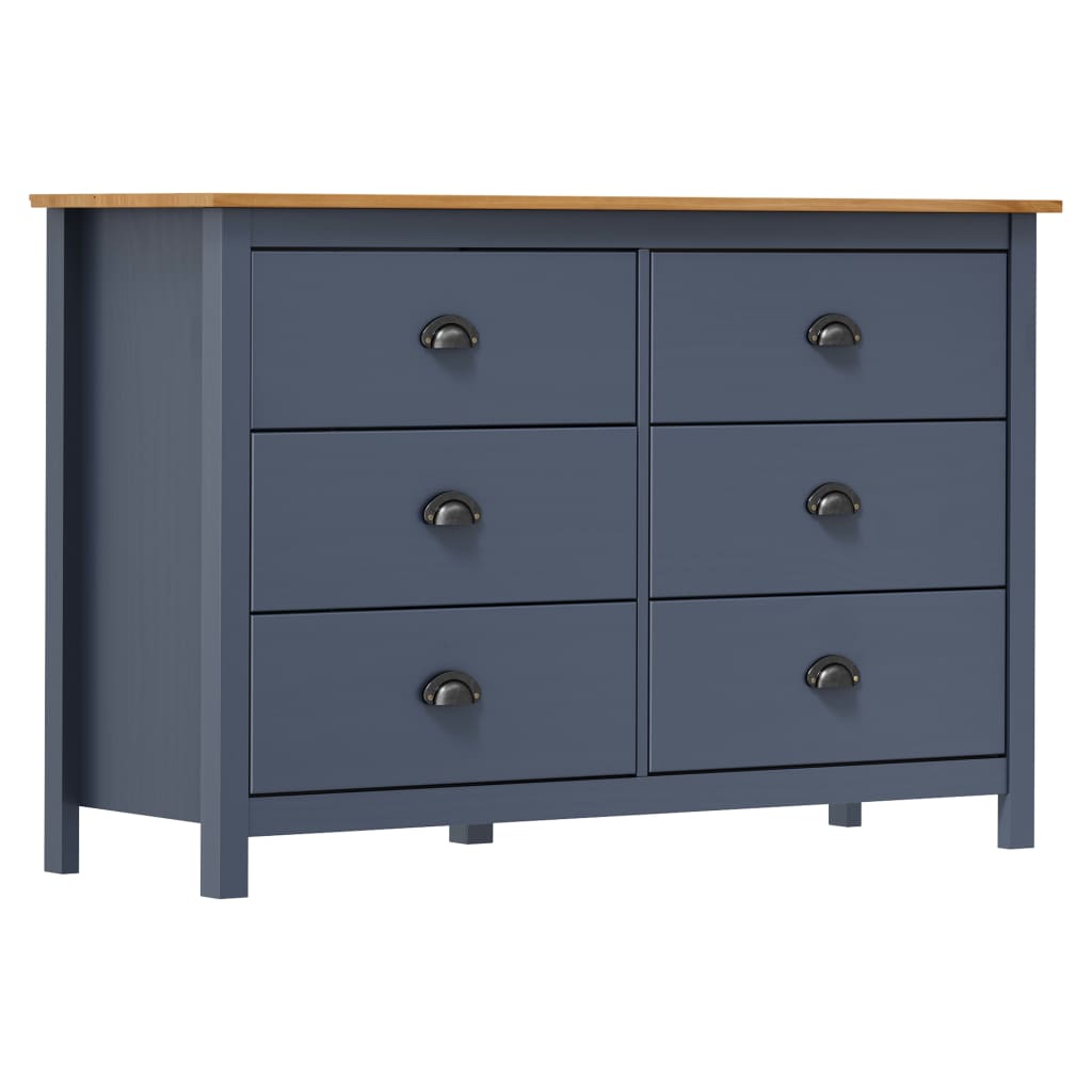 vidaXL Sideboard Hill Grey Solid Pine Wood - Image 1 of 5 vidaXL Sideboard Hill Grey Solid Pine Wood - Image 1 of 5