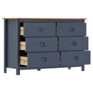 vidaXL Sideboard Hill Grey Solid Pine Wood vidaXL Sideboard Hill Grey Solid Pine Wood - Image 3 of 5