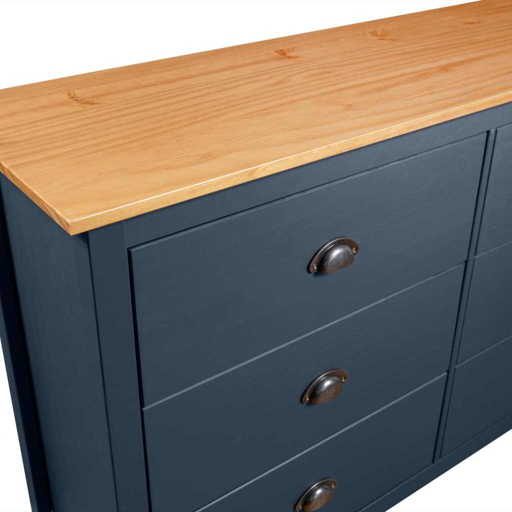 vidaXL Sideboard Hill Grey Solid Pine Wood – Image 4 of 5 vidaXL Sideboard Hill Grey Solid Pine Wood - Image 4 of 5