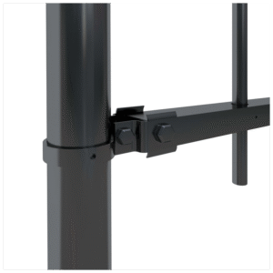 vidaXL Garden Fence w/ Hoop Top Steel Black - Image 4 of 5