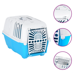 vidaXL Pet Carrier White & Blue 48×31.5x33cm - Image 3 of 4