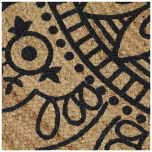 vidaXL Handmade Rug Jute w/ Dark Blue Print - Image 4 of 5