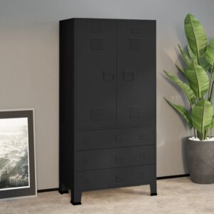 vidaXL Industrial Wardrobe 90x50x180cm Metal - Image 1 of 5