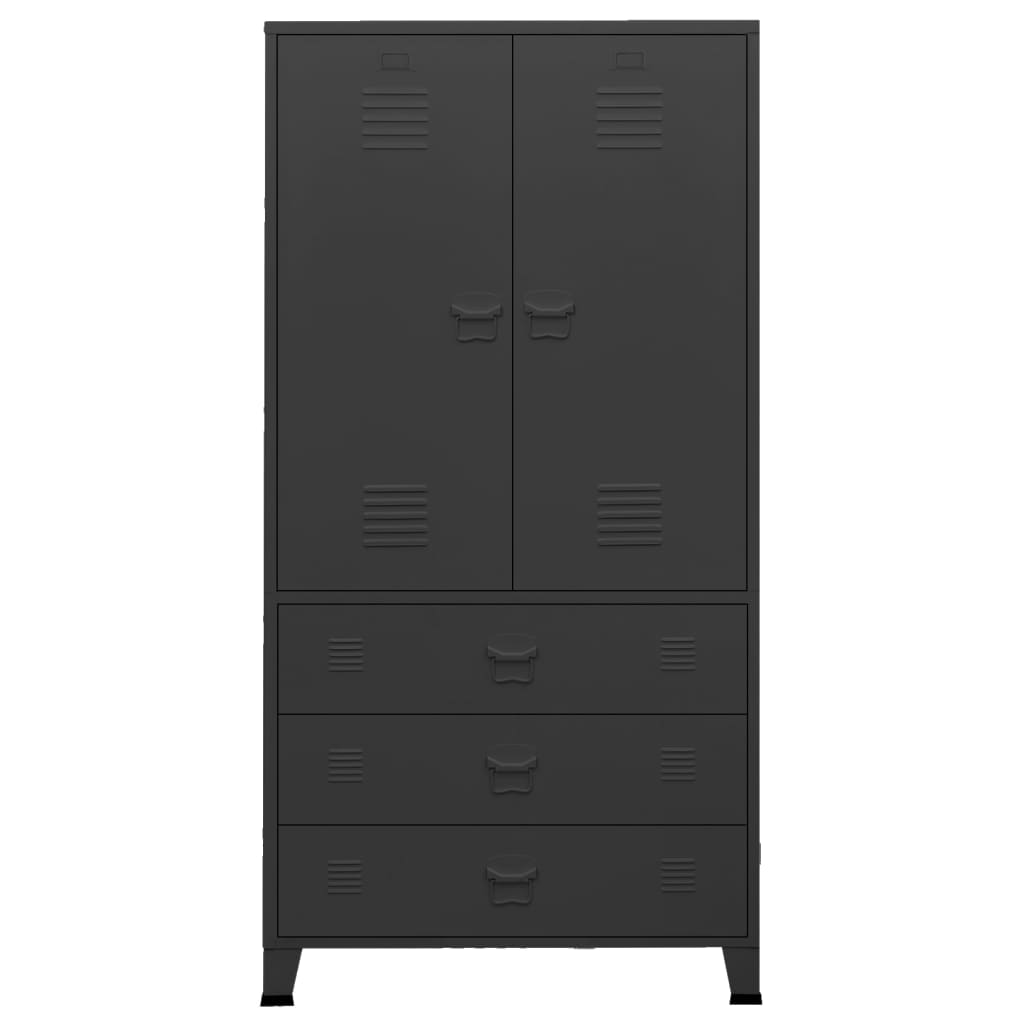 vidaXL Industrial Wardrobe 90x50x180cm Metal – Image 3 of 5 vidaXL Industrial Wardrobe 90x50x180cm Metal - Image 3 of 5