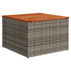 vidaXL Poly Rattan Table Grey 55x55x37cm - Image 2 of 5