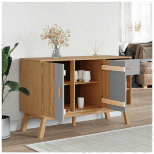 vidaXL Sideboard OLDEN Grey and Brown - Image 4 of 5