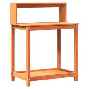 vidaXL Wooden Potting Table with Shelves Solid Pine - Image 2 of 5