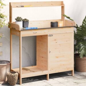 vidaXL Potting Table with Cabinet Solid Fir Wood – Image 1 of 5