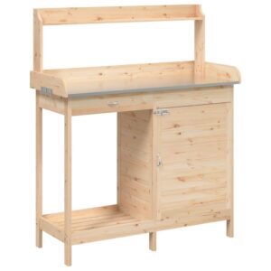 vidaXL Potting Table with Cabinet Solid Fir Wood – Image 2 of 5