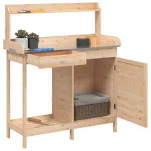vidaXL Potting Table with Cabinet Solid Fir Wood – Image 5 of 5
