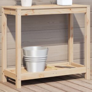 vidaXL Potting Table with Shelf Solid Pine Wood - Image 1 of 5