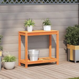 vidaXL Potting Table with Shelf Solid Pine Wood - Image 3 of 5