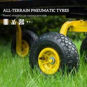 Outsunny Trolley Cart w/ Pneumatic Wheels - Image 4 of 8