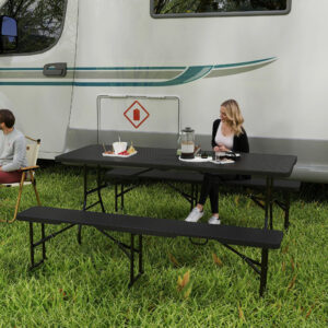 Outsunny Rattan Effect Folding Picnic Table