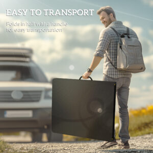 Outsunny Rattan Effect Folding Picnic Table - Image 5 of 8