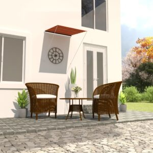 vidaXL Retractable Awning Manually Operated, 100 x 150cm, Orange & Brown - Image 1 of 1