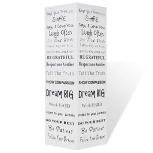 vidaXL White Square Umbrella Stand w/ Text - Image 2 of 5