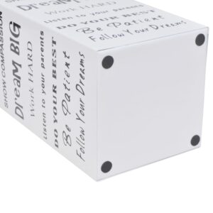 vidaXL White Square Umbrella Stand w/ Text - Image 3 of 5