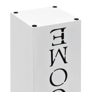 vidaXL Umbrella Stand Welcome Steel White - Image 5 of 5