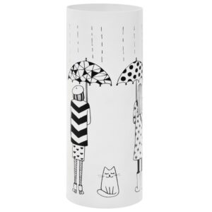vidaXL Umbrella Stand Women Steel White - Image 1 of 5