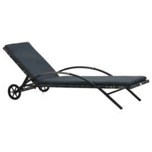 vidaXL Sun Lounger w/ Cushions Anthracite - Image 1 of 5