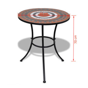 vidaXL Bistro Table Terracotta & White - Image 5 of 5
