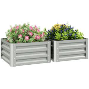 Outsunny 2 Raised Galvanised Planter Boxes - Image 8 of 8