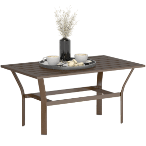 Outsunny Metal Garden Coffee Table, Brown - Image 1 of 1
