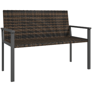 Outsunny Rattan Garden Bench, Mixed Brown - Image 1 of 1