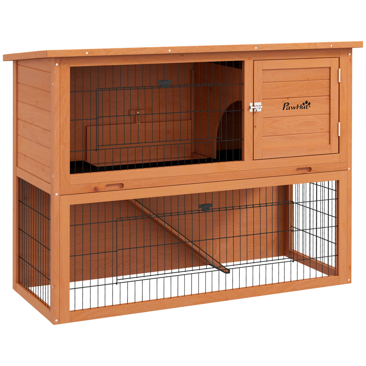 PawHut Wooden Rabbit Hutch for 1-2 Rabbits – Image 8 of 8 PawHut Wooden Rabbit Hutch for 1-2 Rabbits - Image 8 of 8