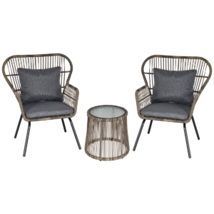 Outsunny 3pc Webbed PE Rattan Patio Set - Image 8 of 8