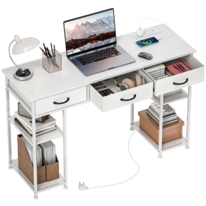 Homcom Computer Writing Desk w/ Shelves, White - Image 1 of 1
