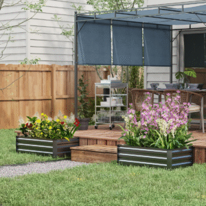 Outsunny Set of 2 Galvanised Garden Bed - Image 1 of 8