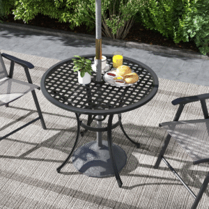 Outsunny Cast Aluminium Bistro Table - Image 1 of 8