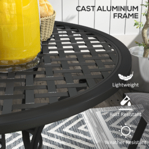 Outsunny Cast Aluminium Bistro Table - Image 4 of 8
