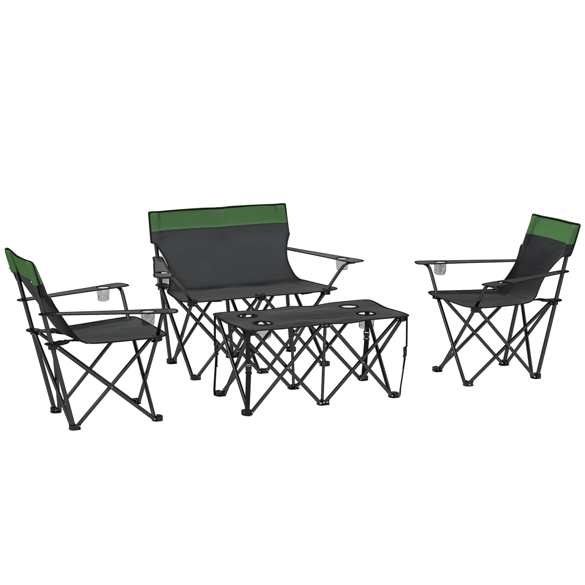 Outsunny 4pc Foldable Table & Chair Set – Image 2 of 7 Outsunny 4pc Foldable Table & Chair Set - Image 2 of 7
