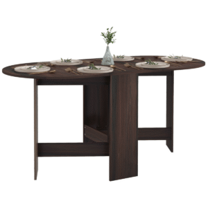 Homcom Oval Drop Leaf Kitchen Table - Image 2 of 7