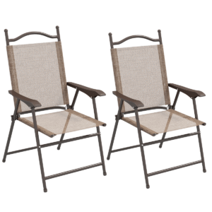 Outsunny Folding Chairs Set Mixed Brown Outsunny Folding Chairs Set Mixed Brown - Image 2 of 7