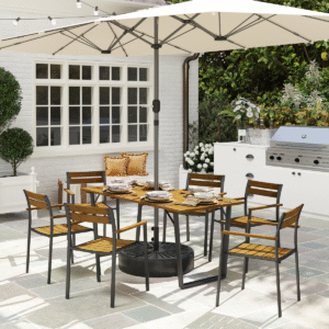 Outsunny 7 Piece Garden Dining Set - Image 1 of 7
