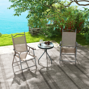 Outsunny Folding Chairs Set Mixed Brown - Image 1 of 7
