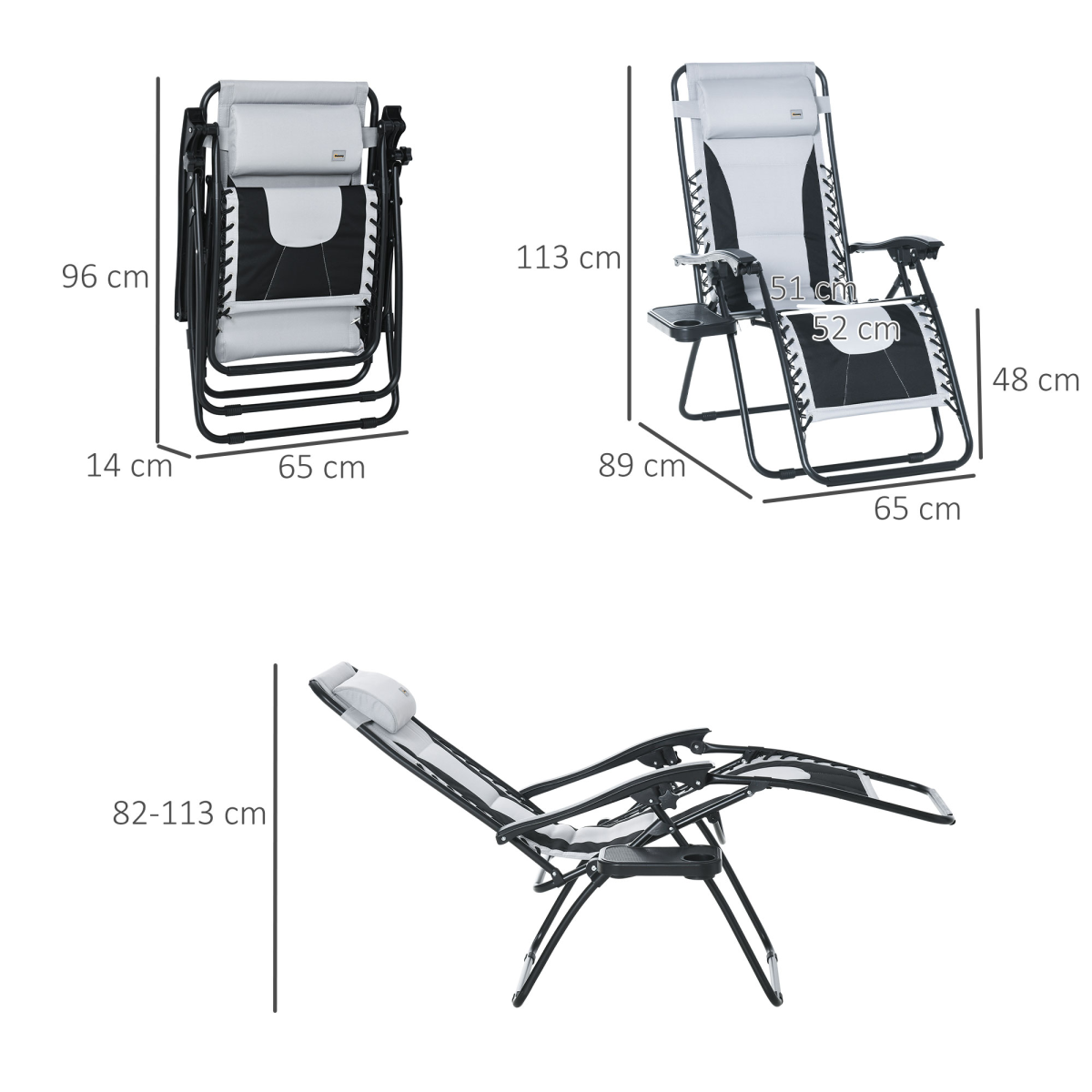 Outsunny Zero Gravity Folding Recliner – Image 2 of 8 Outsunny Zero Gravity Folding Recliner - Image 2 of 8