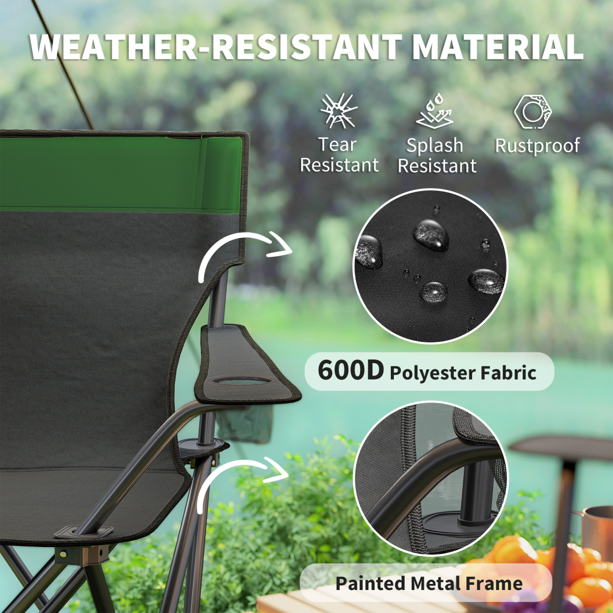 Outsunny 4pc Foldable Table & Chair Set – Image 4 of 7 Outsunny 4pc Foldable Table & Chair Set - Image 4 of 7