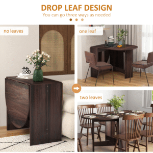 Homcom Oval Drop Leaf Kitchen Table - Image 3 of 7